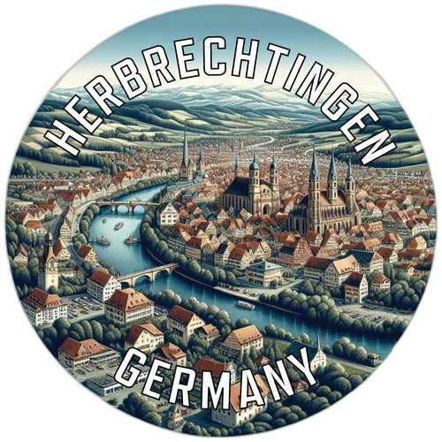 Herbrechtingen Germany Souvenir Die Cut Flat Magnet 6-Inch