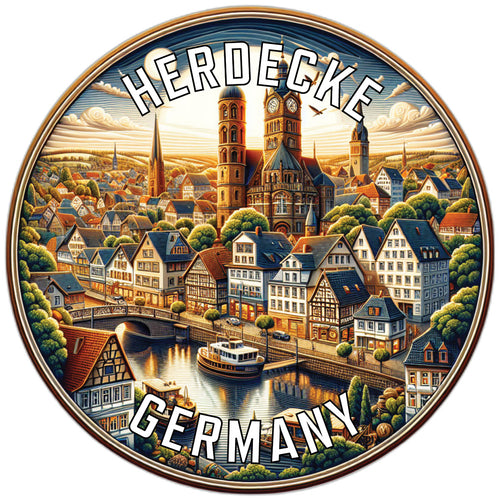 Herdecke Germany Souvenir Die Cut Flat Magnet 6-Inch