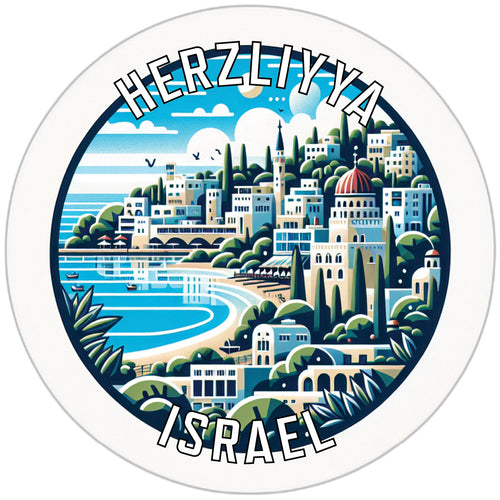 Herzliyya Israel Souvenir Die Cut Flat Magnet 6-Inch