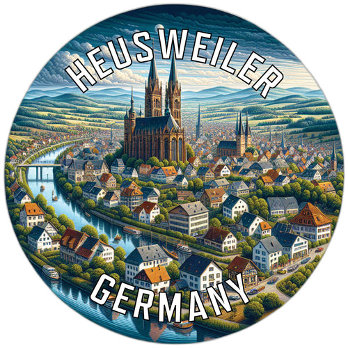 Heusweiler Germany Souvenir Die Cut Flat Magnet 2-Inch