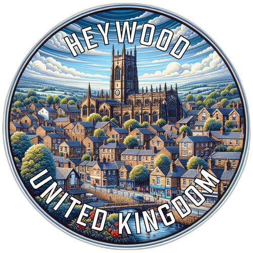 Heywood United Kingdom Souvenir Die Cut Flat Magnet 6-Inch