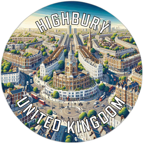 Highbury United Kingdom Souvenir Die Cut Flat Magnet 6-Inch