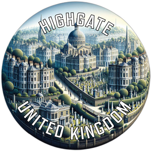 Highgate United Kingdom Souvenir Die Cut Flat Magnet 2-Inch