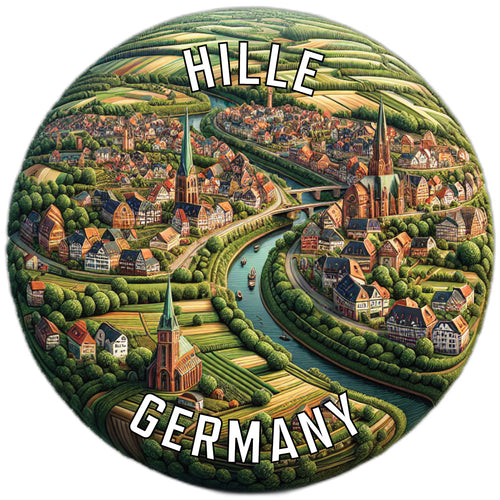 Hille Germany Souvenir Die Cut Flat Magnet 2-Inch