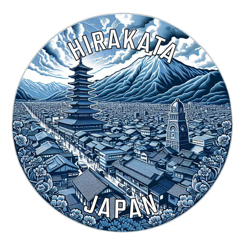 Hirakata Japan Souvenir Die Cut Flat Magnet 2-Inch