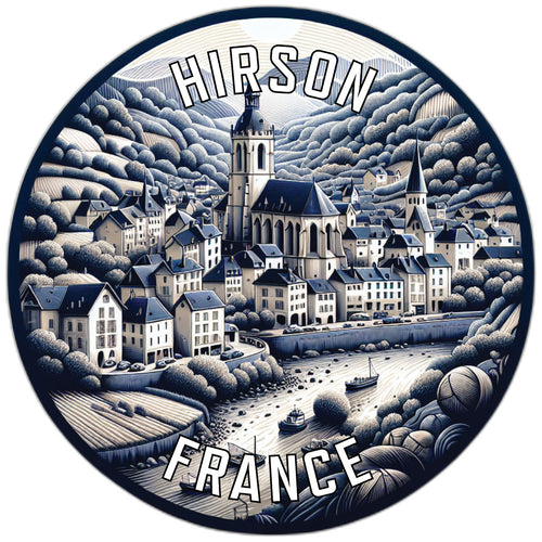 Hirson France Souvenir Die Cut Flat Magnet 2-Inch