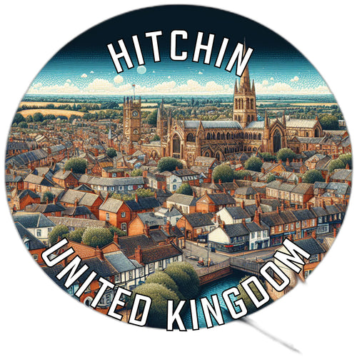 Hitchin United Kingdom Souvenir Die Cut Flat Magnet 6-Inch