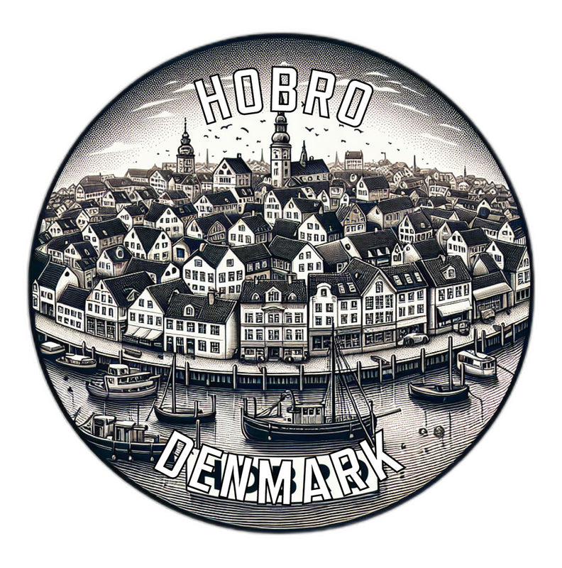 Hobro Denmark Souvenir Die Cut Flat Magnet 3-Inch