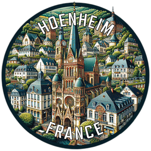 Hoenheim France Souvenir Die Cut Flat Magnet 2-Inch