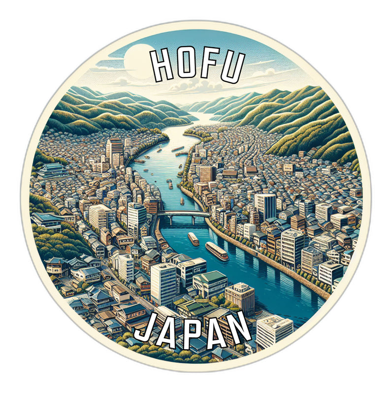 Hofu Japan Souvenir Die Cut Flat Magnet 2-Inch