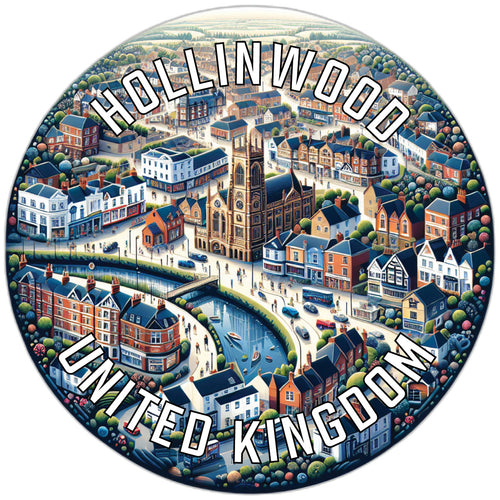 Hollinwood United Kingdom Souvenir Die Cut Flat Magnet 6-Inch