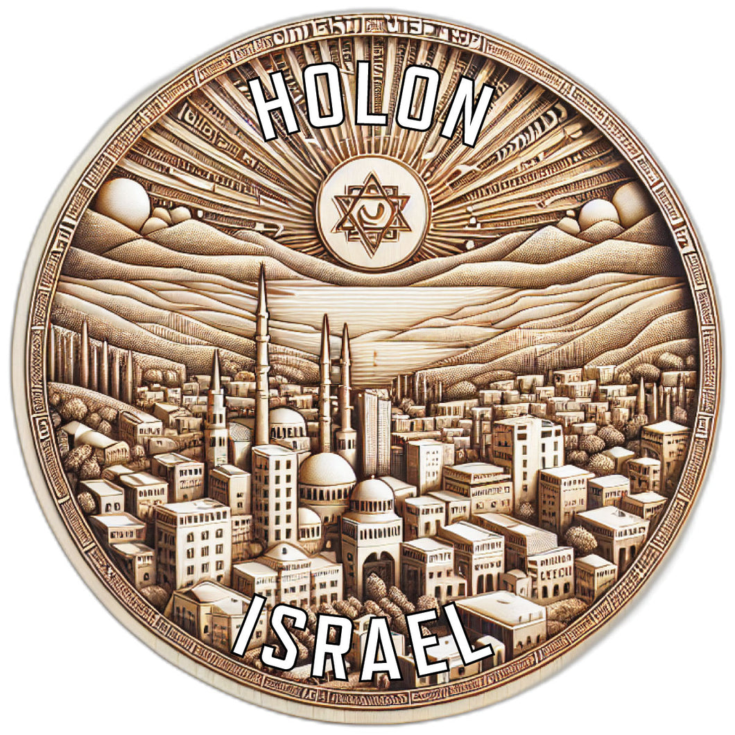 Holon Israel Souvenir Die Cut Flat Magnet 2-Inch