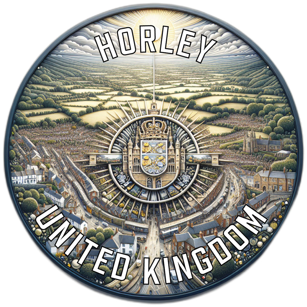 Horley United Kingdom Souvenir Die Cut Flat Magnet 6-Inch