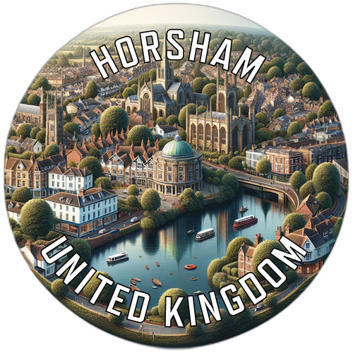 Horsham United Kingdom Souvenir Die Cut Flat Magnet 6-Inch