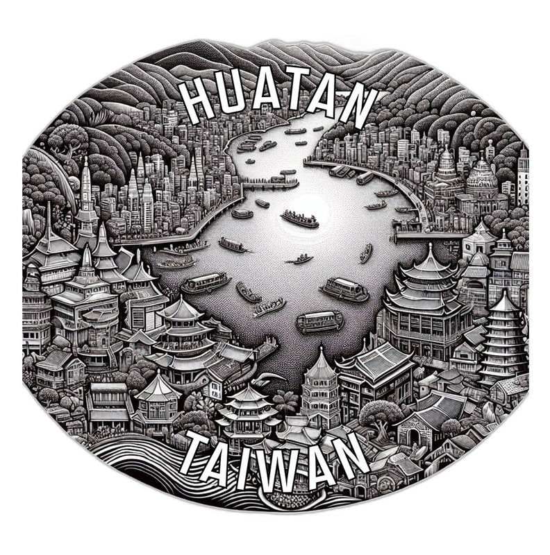 Huatan Taiwan Souvenir Die Cut Flat Magnet 6-Inch