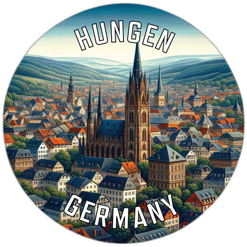 Hungen Germany Souvenir Die Cut Flat Magnet 2-Inch