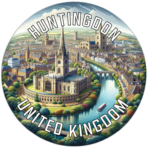 Huntingdon United Kingdom Souvenir Die Cut Flat Magnet 2-Inch