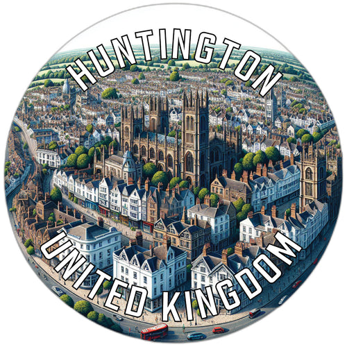 Huntington United Kingdom Souvenir Die Cut Flat Magnet 6-Inch