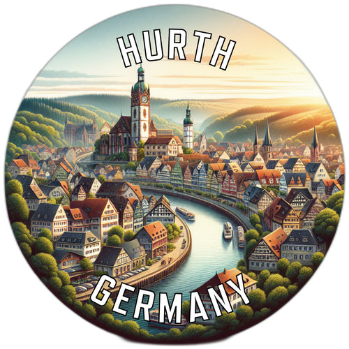 Hurth Germany Souvenir Die Cut Flat Magnet 2-Inch
