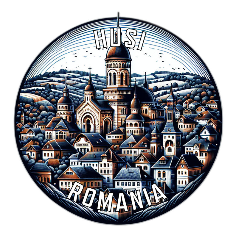 Husi Romania Souvenir Vinyl Decal Sticker 2-Inch