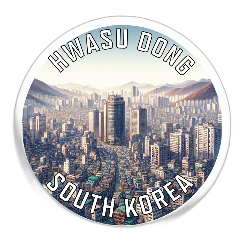 Hwasu dong Korea South Souvenir Die Cut Flat Magnet 2-Inch