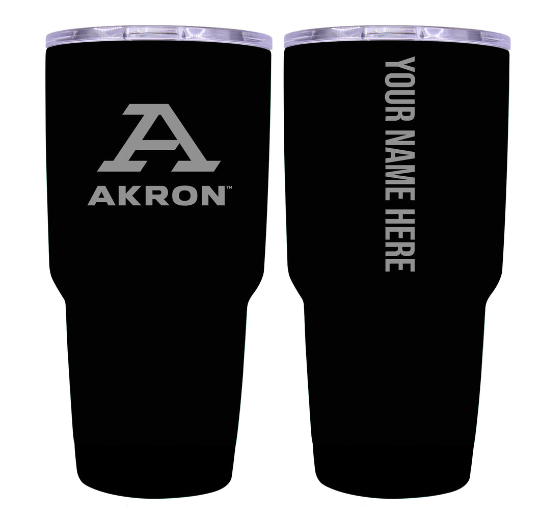Custom Akron Zips Black Insulated Tumbler - 24oz Engraved Stainless Steel Travel Mug