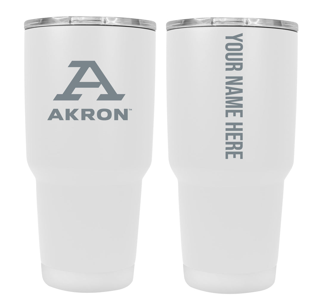Custom Akron Zips White Insulated Tumbler - 24oz Engraved Stainless Steel Travel Mug