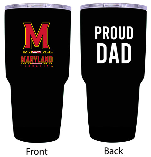 Maryland Terrapins Proud Dad 24 oz Insulated Stainless Steel Tumbler Black