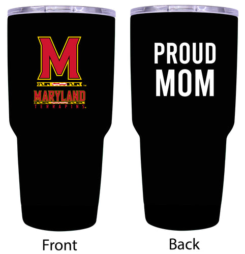 Maryland Terrapins Proud Mom 24 oz Insulated Stainless Steel Tumbler - Black