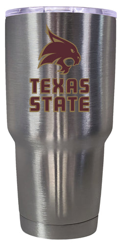 Texas State Bobcats Mascot Logo Tumbler - 24oz Color-Choice Insulated Stainless Steel Mug