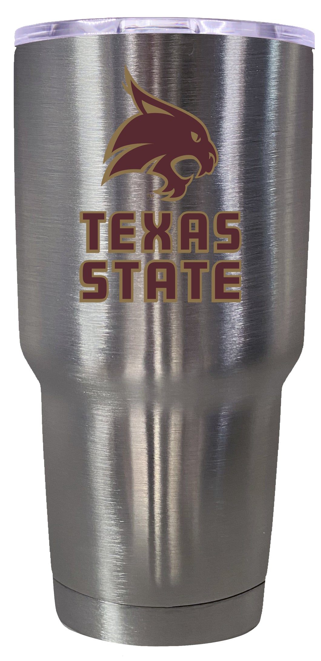 Texas State Bobcats Mascot Logo Tumbler - 24oz Color-Choice Insulated Stainless Steel Mug
