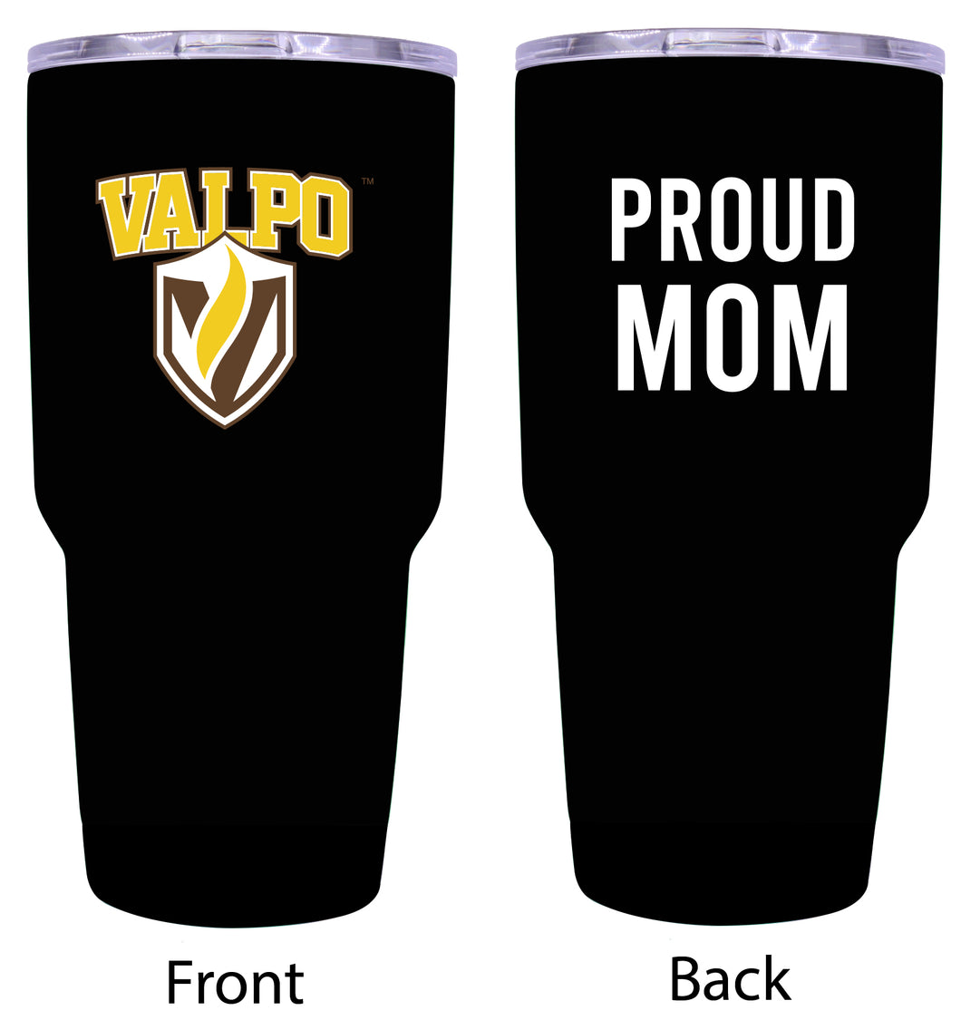 Valparaiso University Proud Mom 24 oz Insulated Stainless Steel Tumbler - Black