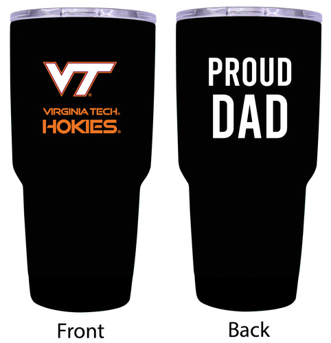 Virginia Tech Hokies Proud Dad 24 oz Insulated Stainless Steel Tumbler Black