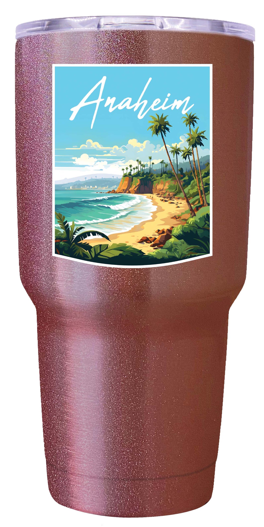 Anaheim California Design B Souvenir 24 oz Insulated Stainless Steel Tumbler Rose Gold 4-Pack