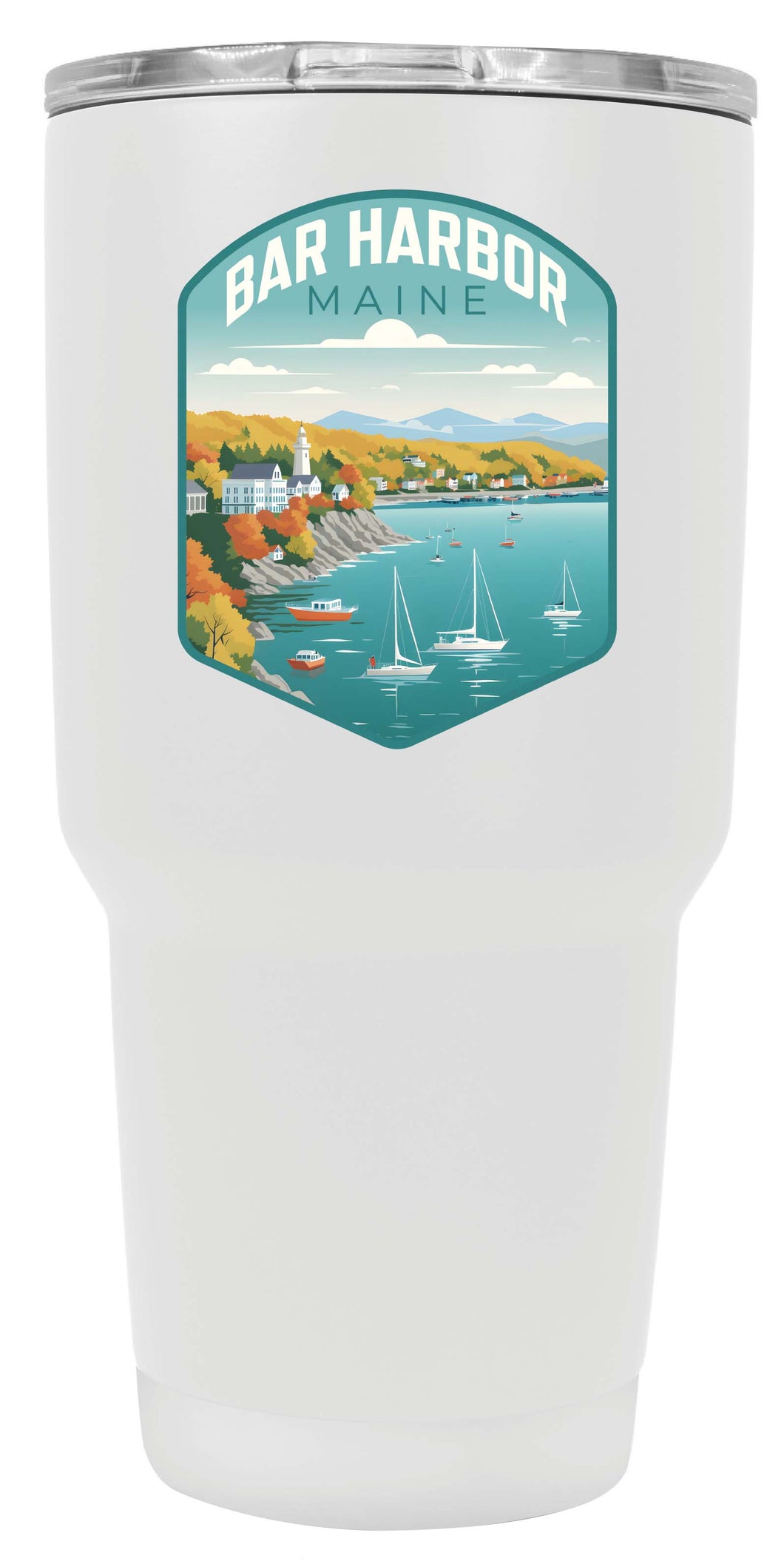 Bar Harbor Maine Design A Souvenir 24 oz Insulated Stainless Steel Tumbler White 2-Pack