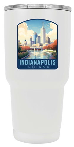 Indianapolis Indiana Design A Souvenir 24 oz Insulated Stainless Steel Tumbler White 2-Pack