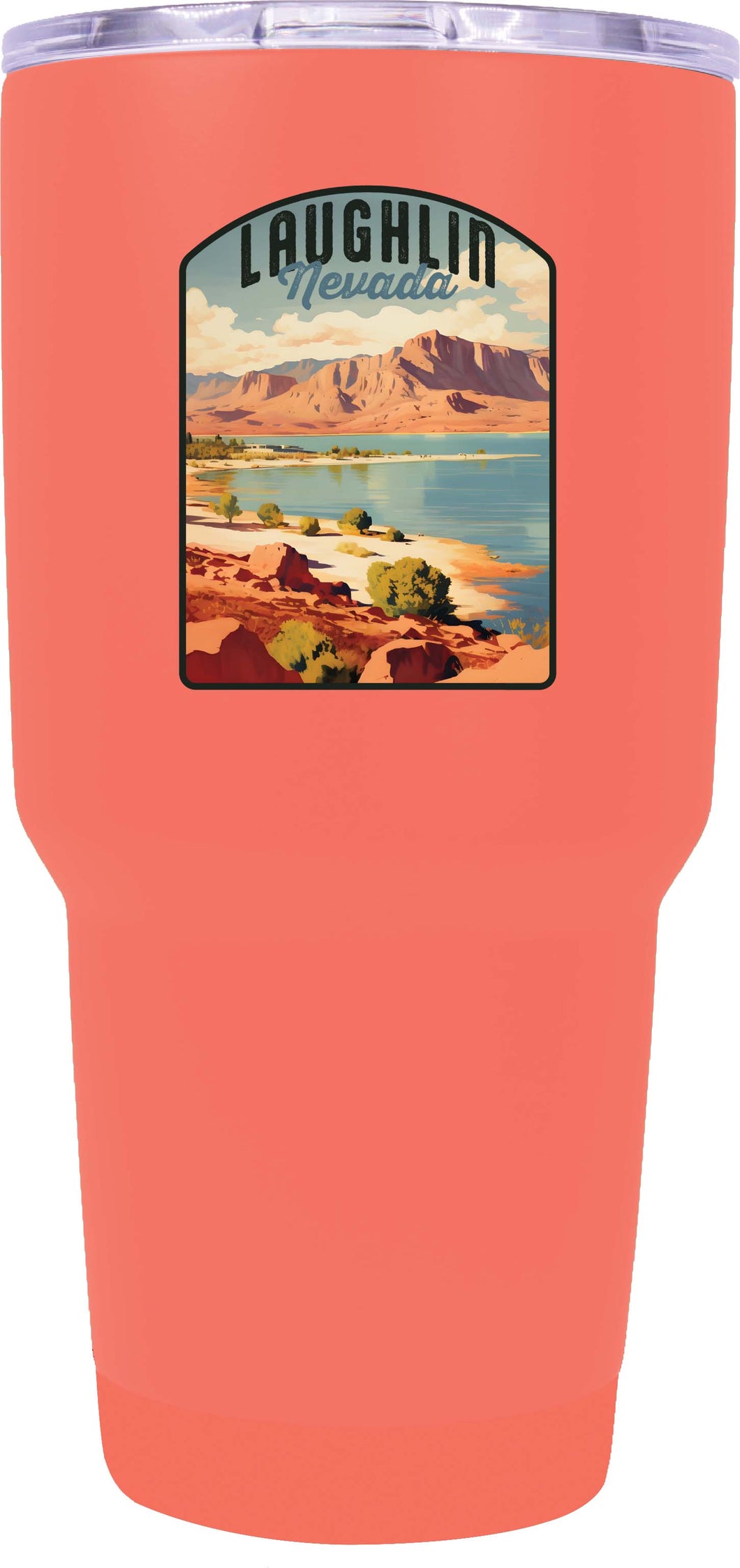 Laughlin Nevada Design B Souvenir 24 oz Insulated Stainless Steel Tumbler Coral Single