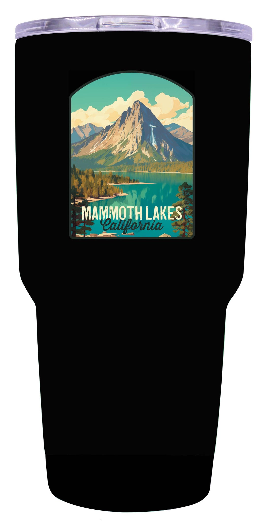 Mammoth Lakes California Design A Souvenir 24 oz Insulated Stainless Steel Tumbler Black Single