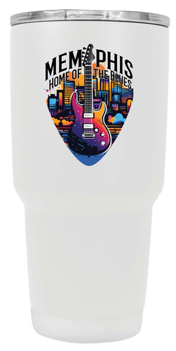 Memphis Tennessee Design B Souvenir 24 oz Insulated Stainless Steel Tumbler White Single