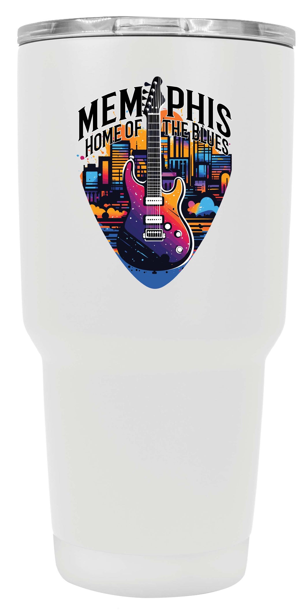 Memphis Tennessee Design B Souvenir 24 oz Insulated Stainless Steel Tumbler White Single