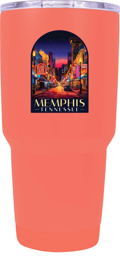 Memphis Tennessee Design C Souvenir 24 oz Insulated Stainless Steel Tumbler Coral Single