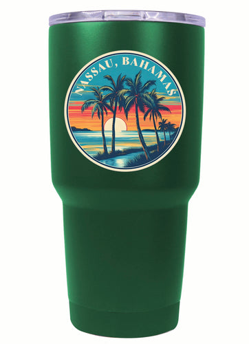 Nassau the Bahamas Design D Souvenir 24 oz Insulated Stainless Steel Tumbler Green Single