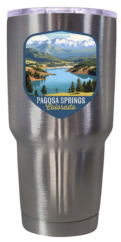 Pagosa Springs Colorado Design B Souvenir 24 oz Insulated Stainless Steel Tumbler STAINLESS STEEL 4-Pack