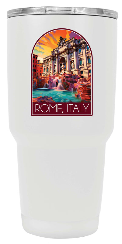 Rome Italy Design B Souvenir 24 oz Insulated Stainless Steel Tumbler White Single