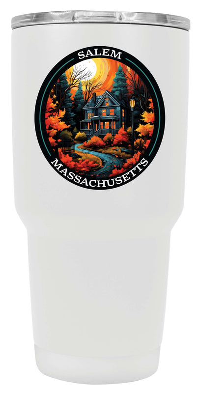 Salem Massachussettes Design B Souvenir 24 oz Insulated Stainless Steel Tumbler White 4-Pack