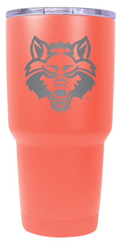 Arkansas State 24 oz Engraved Insulated Stainless Steel Tumbler Coral Officially Licensed Single