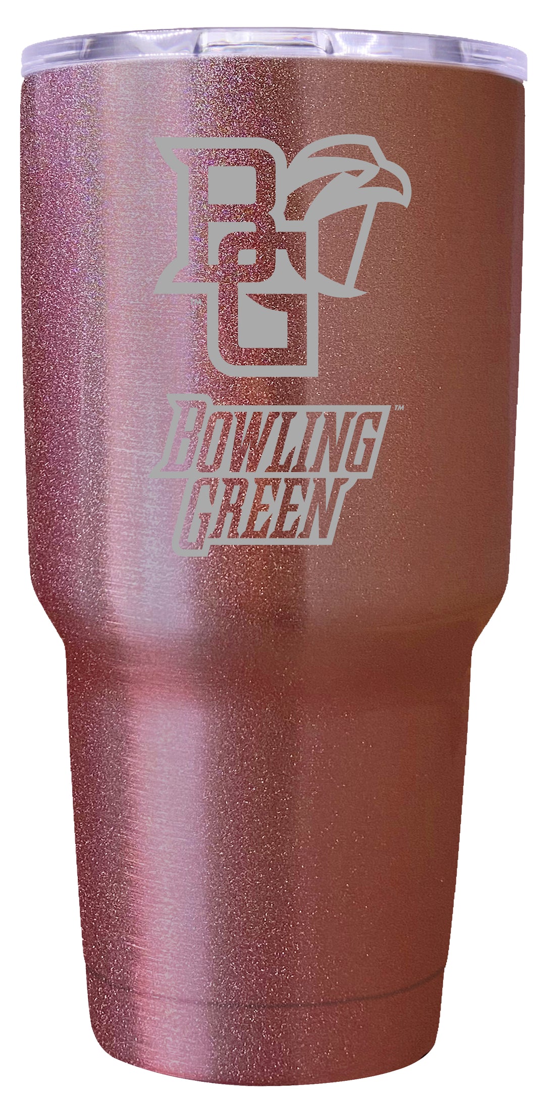 Bowling Green Falcons Premium Laser Engraved Tumbler - 24oz Stainless Steel Insulated Mug Rose Gold