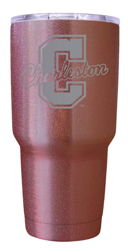 College of Charleston Premium Laser Engraved Tumbler - 24oz Stainless Steel Insulated Mug Rose Gold