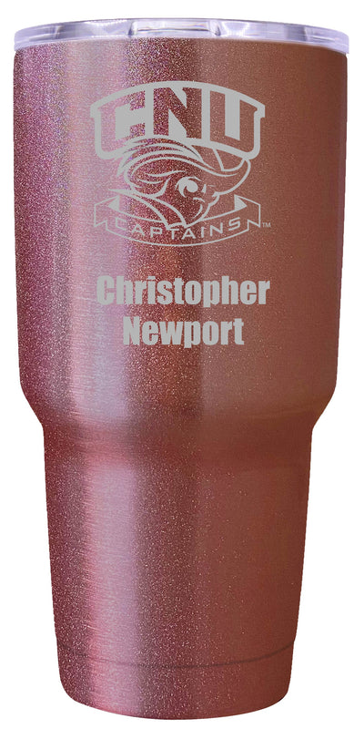 Christopher Newport Captains Premium Laser Engraved Tumbler - 24oz Stainless Steel Insulated Mug Rose Gold