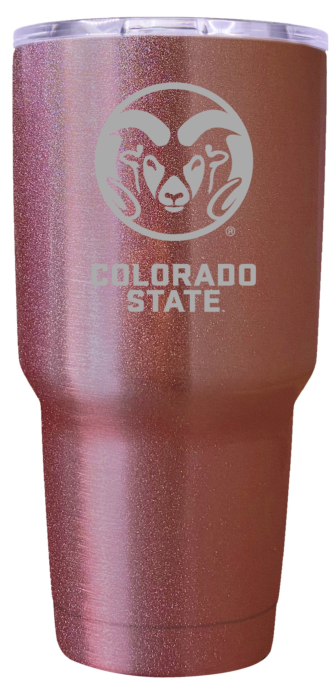 Colorado State Rams Premium Laser Engraved Tumbler - 24oz Stainless Steel Insulated Mug Rose Gold